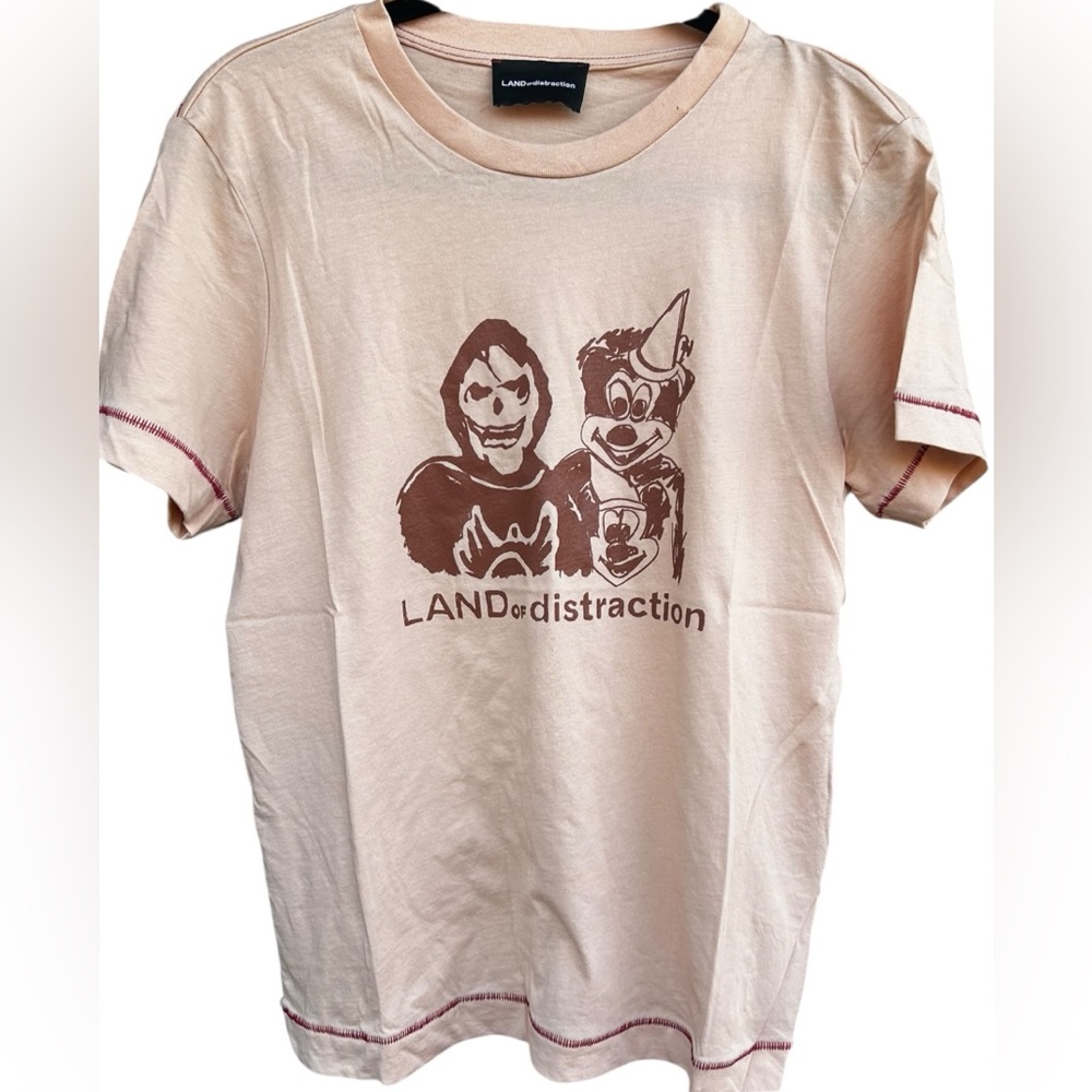 Land of‎ Distraction Kate Graphic Tee in Nude Sz Large